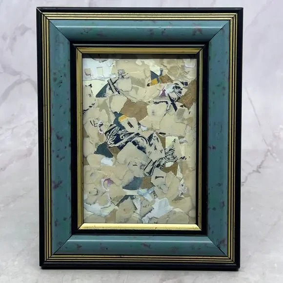 Original Framed Mixed Media Art Collage 5x7 Periodic TH2
